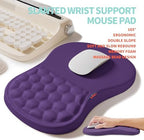 2-in-1 Ergonomic Set, Wave Rise Keyboard Wrist Rest and Massage Bulge Slope Mouse Pad Wrist Support, Cushion Memory Foam Integrated to Relieve Wrist Pain, Dark Purple - Image 3