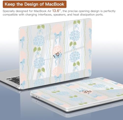 CISSOOK for MacBook Air 13.6 inch Case M2 M3 M4 M5 Blue Bow - Image 4