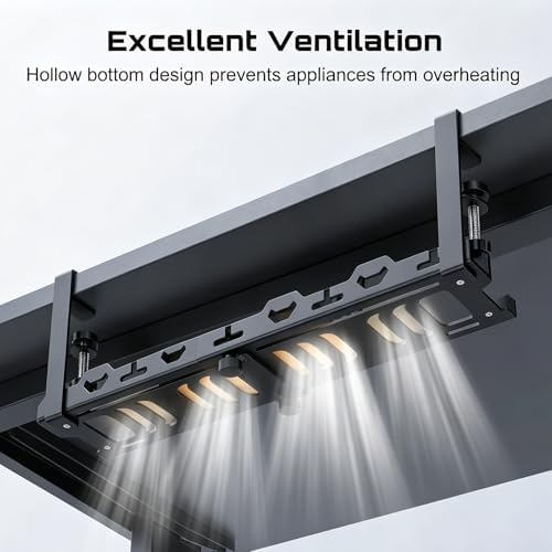 No Drill Under Desk Cable Tray, Heavy Duty Metal Organizer - Image 4