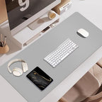BLESWIN Large Desk Pad, 47.2'' x 23.6'', Office Desk Mat, Computer Mat for Desk, Leather Desk Pad Protector, Sewing Desk Blotter, Desktop Writing Pad for Office/Home/Decor Light Grey - Image 6