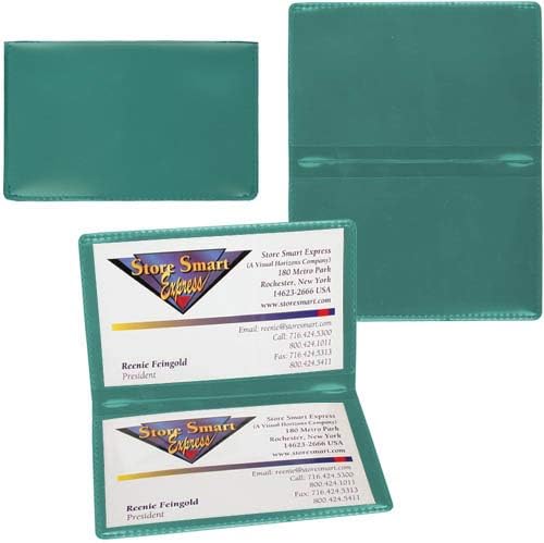 StoreSMART - Metallic Green Folding Business Card Holders - 50 Pack - Polypropylene Plastic (RPP2915MG-50) - Image 3