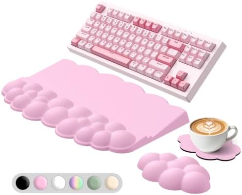 Sushret Cloud Wrist Rest with Keyboard Stand, Keyboard Riser with Wrist Pad by Sushret