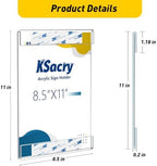 12 Pcs Acrylic Sign Holder 8.5 x 11, Vertical Wall Mount Sign Holders - Image 6