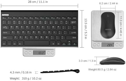 Arteck 2.4G Wireless Keyboard and Mouse Combo Ultra Compact Slim Stainless Keyboard and Ergonomic Mouse for Computer/Desktop/PC/Laptop and Windows 10/8/7 Build in Rechargeable Battery - Image 6