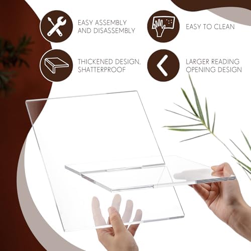Large Acrylic Book Stands 15.8" x 9.5" x 5.4" Thicken Book Holder for Display Reading Open Coffee Table Stand for Cookbooks, Bible, Quran, Art, Magazines(Clear) - Image 6