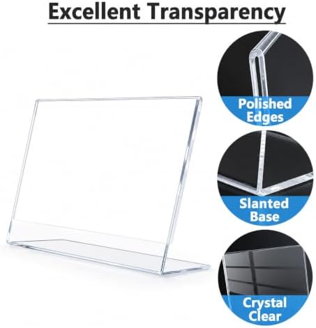MaxGear Acrylic Sign Holder 8.5x11 Inches Horizontal 12 Pack, Slant Back - Image 4