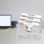 Acrimet Horizontal Triple File Folder Organizer Sorter, Letter Size, Clear - Image 2