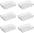 Oggi Clear Drawer Organizer - 6.25" X 9.25" (Set of 6) - Ideal for Organizing Kitchen Drawers, Office, Desk, Silverware, Kitchen Utensils, Cosmetics and Bathrooms by Unknown