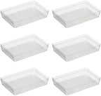 Oggi Clear Drawer Organizer - 6.25" X 9.25" (Set of 6) - Ideal for Organizing Kitchen Drawers, Office, Desk, Silverware, Kitchen Utensils, Cosmetics and Bathrooms by Unknown
