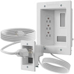 Mount-It! In-Wall TV Cable Management Kit with Power – Triple Outlet, Male Wall Plug and 5ft External & 9ft Behind the Wall Cords, Hand Saw – Easy, Safe Cable Management for TV and Home Theater Setups - Image 6