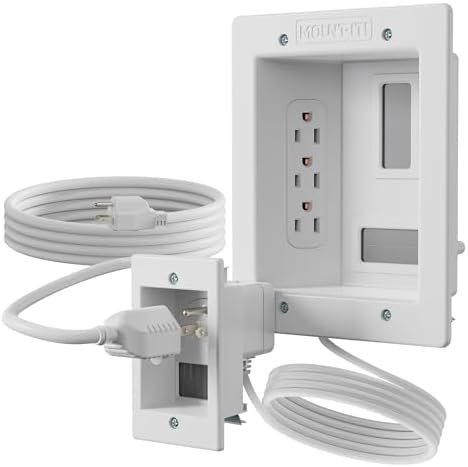 Mount-It! In-Wall TV Cable Management Kit with Power – Triple Outlet, Male Wall Plug and 5ft External & 9ft Behind the Wall Cords, Hand Saw – Easy, Safe Cable Management for TV and Home Theater Setups - Image 6