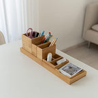 Bamboo Vanity Tray Set, 6-Piece Bathroom Organizer for Small Items - Image 4