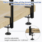 Clamp On Desk Shelf 2-Tier, 12.6 inche Wood Shelving Unit for Office Desk/Gaming Accessories, Tabletop Book Storage Rack, Shelf for Top & Under of Desk, Brown - Image 6