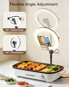 NiceVeedi 10.2” Magnetic Desk Ring Light with Stand, 5000mAh Rechargeable Desktop Ring Light for Phone，3 Color Foldable Selfie Light for Live Stream/Makeup/TikTok/YouTube/Photography/Zoom/Vlogging - Image 3