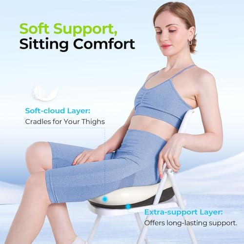 AUVON Gel Seat Cushion, Triple-Layer Core for Cool & Pressure-Free Sitting, Cooling Gel Office Chair Cushion, Ergonomic Dual-Density Memory Foam for Hemorrhoid, Sciatica, Tailbone Pain Relief - Image 3