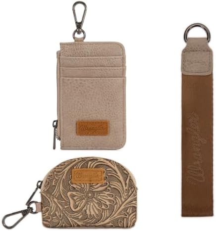 Wrangler Keychain Wristlet Wallets for Women Western Dual Pouch Wristlet Credit Card Holder Wallet - Image 3
