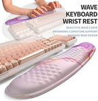 2-in-1 Ergonomic Set, Wave Keyboard Wrist Rest and Massage Slope Mouse Pad Wrist Support, Rebound Memory Foam for Relieve Carpal Tunnel Syndrome and Wrist Pain (Pink Purple Marble) - Image 2