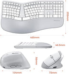 MEETION Ergonomic Keyboard Mouse Combo, Split Design Vertical Mouse Gray - Image 5