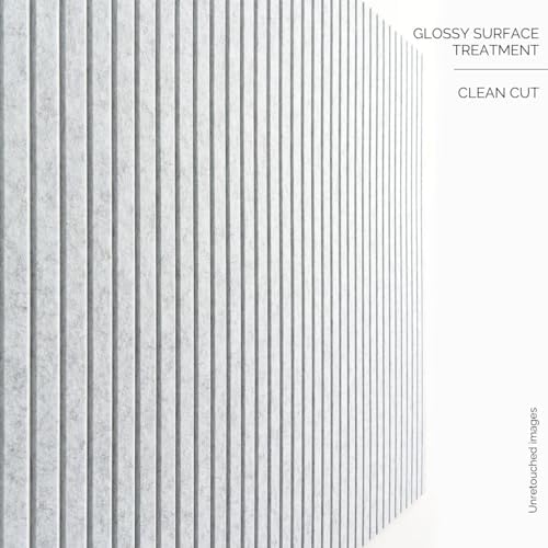 VIVELDA Large Felt Bulletin Board 48 x 36 Inch - 12-Pack Square Acoustic Wall Panels, Cork Board Alternative, NRC 0.95, Damage-Free Adhesive, Slatted Design for Home, Classroom (Marble) - Image 4