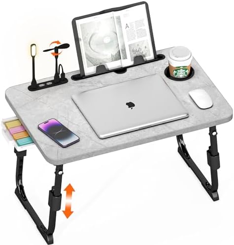 Lap Desk for Bed Adjustable Height with USB Port 23.6" x15.7" Desktop by PlayimaginationtodecorateHomeOffice