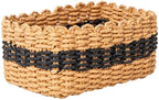 Small baskets for Organizing,Cute woven Storage basket with recycled paper rope for Shelves Bathroom,Little decorative basket,Set of 3 (Desert&Black) - Image 4