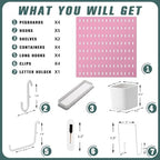 MULSAME Pegboard Combination Kit, 25.2" x 25.2" Wall Mounted Storage Set with 4 Pegboards & 20 Accessories Hanging, Peg Boards Organizer - Image 4