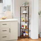 IBUYKE 5-Tier Corner Shelf for Small Space,Stylish Corner Bookshelf WBC020H - Image 2
