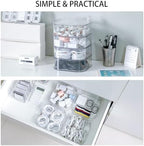 Large Charger Cable Storage Box with Lid, 4-Tiers, Clear - Image 4