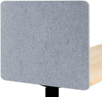 2-Pack Felt Desk Dividers, Clamp-On Panels, 16 x 24 Inch, Light Gray by Unknown