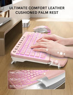 SABLUTE Wireless Keyboard and Mouse Combo, Ergonomic Wave with Wrist Rest - Image 2