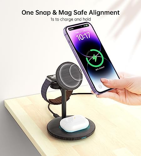 XooFly 3 in 1 Magnetic Wireless Charging Station for Apple Devices,15W - Image 2