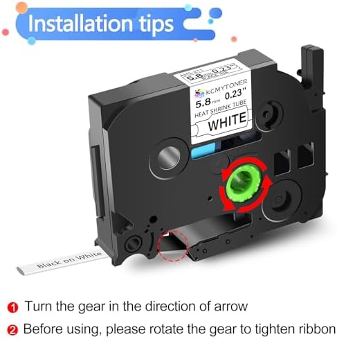 Compatible for Brother P-Touch HSe-211 5.8mm 0.23" Heat Shrink Tube Label - Image 2