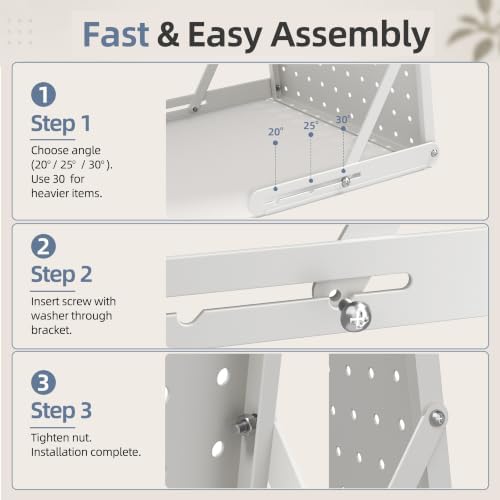 2-Pack Replaceable Pegboard Display Stand, 10.63x14.76 in, 26 Hooks, White - Image 4