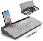 TSJ OFFICE Desktop Whiteboard Dry-Erase-Board - Computer Keyboard Stand White Board Surface Pad with Drawer, Desk Organizers with Accessories for Office, Home, School Supplies - Complete Grey by TSJOFFICE-WipeCleanThinkGreenWorkSmart