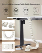 Under Desk Cable Management Spine, Magnetic Wire Organizer White - Image 3