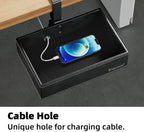 Under Desk Drawer, Clamp on Desk Organizer Hanging Desk Storage PU Leather - Image 4