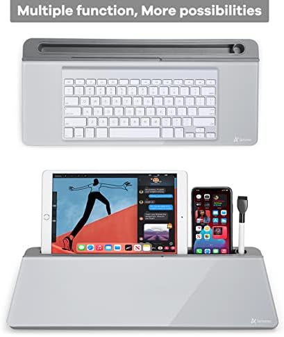 Desktop Glass Whiteboard Gray and Gray Board,Varhomax Desk Organizer and Desktop Memo Pad Solution for Home Office Accessories and School Supplies - Image 5