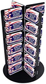 Marketing Holders Spinning Business Card Holder Clear on Black 48 Pockets Lightweight PVC Countertop Organizer for 3.5" x 2" Contact Cards - Image 3