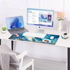 Large Keyboard Mouse Pad Set, Extended Mouse Pad+Keyboard Wrist Rest Support, Memory Foam Ergonomic Easy Typing, 4Pcs (31.5×11.8 in) Desk Pad Set for Office Home,Flowers and Butterflies - Image 3