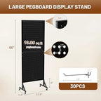 2 x 5.5 FT Metal Pegboard Display Stand with Wheel & Leveling Feet - Image 2