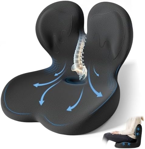 Seat Cushion with Lumbar Support Pillow,Ergonomic Chiar Cushion by XZdream