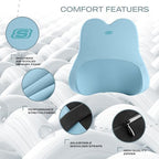 Skechers Air-Cooled & Memory Foam Lumbar Pillow,Lumbar Support Pillow for Office,Chair Lower Back Pain Relief Lumbar Pillow,Ergonomic Design Back Support Pillow for Office Chair,Car,Home,Travel,Blue - Image 3