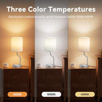 Fenmzee Bedside Lamp for Bedroom Set - 18" Grey Table Lamp for Nightstand - Image 5