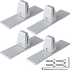 4 Packs Sneeze Guard Clamp Bracket, Sneeze Guard Shield Base for Countertop, Stick On Heavy Duty Aluminum Partition Guard Clip, Panel Support Clamp Stand for Clear Acrylic Desktop Counter Reception by First-zgel