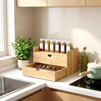 Bamboo Desk Organizer with Drawers, Desktop Storage for Office Supplies - Image 5