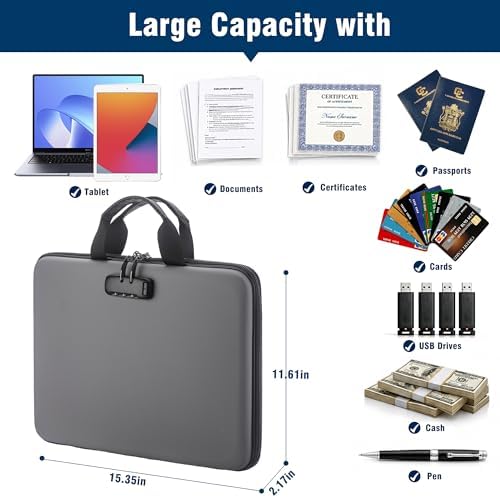 EXLIFBAG Fireproof Document Box with Lock, 13 Pocket Accordion File Folder - Image 6