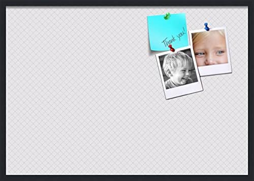 PinPix 40x28 inch Cork Bulletin Board. This Decorative Framed Pin Board Comes with Diamond Pattern in Light Grey Design and Satin Black. Ideal for Home, Office Decor or School (PinPix-524) by PinPixBulletinBoards
