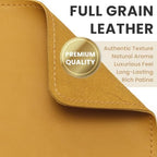 Full-Grain Leather Mouse Pad - Genuine Leather Mouse Mat with Non-Slip Backing, 3mm Thick, Smooth Mouse Glide, Desk Accessory for Office, Work & Gaming (Mustard Yellow, Large 11.8 x 9.8 in) - Image 3