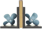 Deco 79 Metal Boat Bookends, Set of 2 Bookends 6" W, 7" H, Teal - Image 2