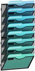 Gawerk 8-Tier Wall File Organizer Hanging Wall File Holder Wall Mount Paper Folder Organize, Mesh Magazine Document Mail Organizer Wall Organizer for Office School Home, Black by Gawerk